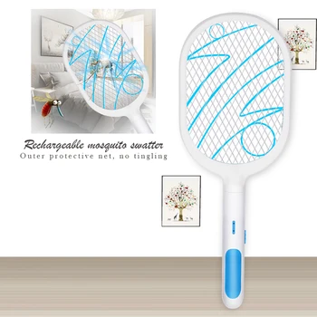 

3000V Electric Mosquito Swatter Killer USB Rechargeable Home Fly Mosquito Swatter Bug Zapper Racket Insect Trap Pest Control
