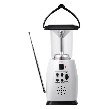 

Solar Dynamo Multi-Functional 4-Way Powered Emergency Hand Crank FM Radio LED Camping Lantern Flashlight Phones Charger