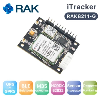 

GPS GPRS Remote Positioning Tracker Quectel M35 Wireless IoT Module BLE Bluetooth 5.0 iTracker Sensors Node RAK8211-G