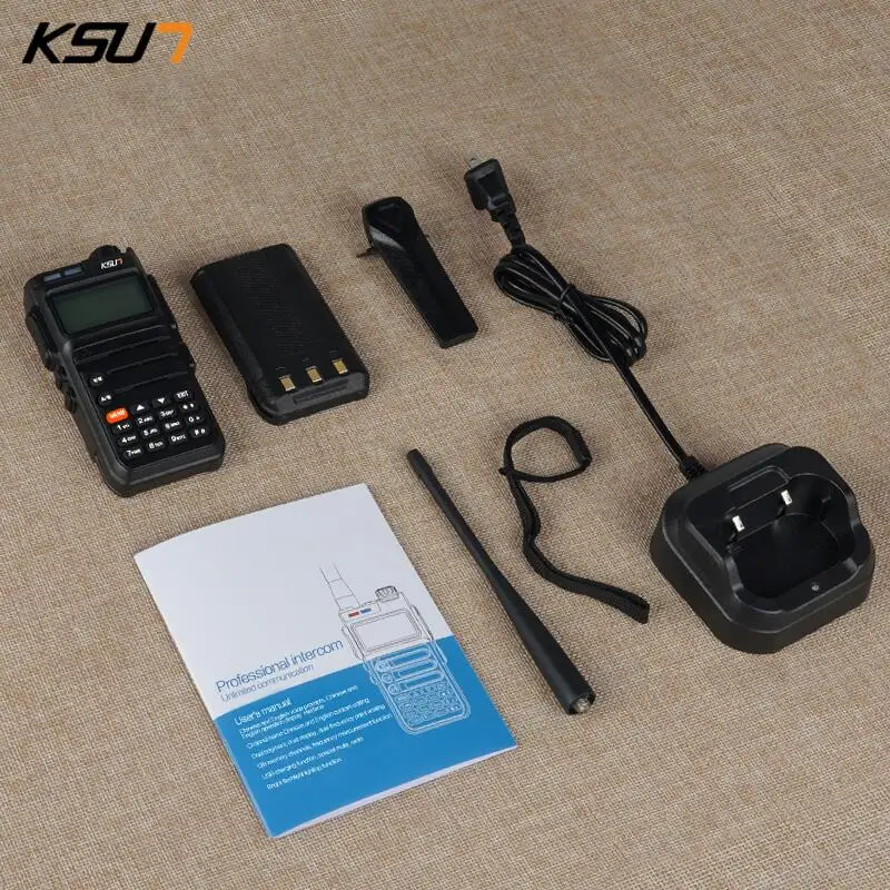 KSUN UV3D Walkie Talkie Two Way Radio VHF CB Ham Radio FM Function Talkie Walkie Professional Intercom Wireless Set For Hunting two way walkie talkie Walkie Talkie