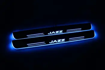 

Acrylic door sill plate strip with led decorative welcome light moving door scuff for honda jazz