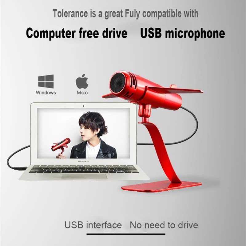 FELYBY Air-02 USB компьютерное караоке микрофон для подкачки Запись голоса игры микрофона кардиоид портативный Plug and Play Mic