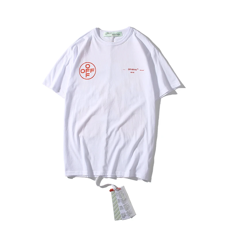 Неоновые граффити стрелка 19ss Off-White OW мужские/женские модные парные модели влюбленных хлопковая Повседневная футболка с коротким рукавом и круглым вырезом