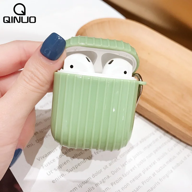 Чехол для AirPods Модный милый чехол для багажа беспроводной Чехол для наушников для Apple Airpods 2 1 Защитная крышка с кольцом брелок