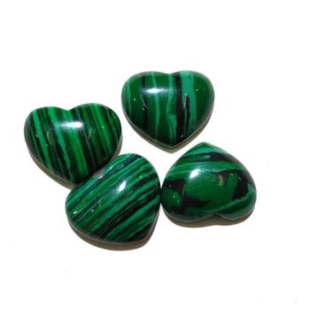 

10 Pieces Natural Stone Heart Shape Malachite Cabochon No Hole Beads for Making Jewelry DIY accessories Loose Beads