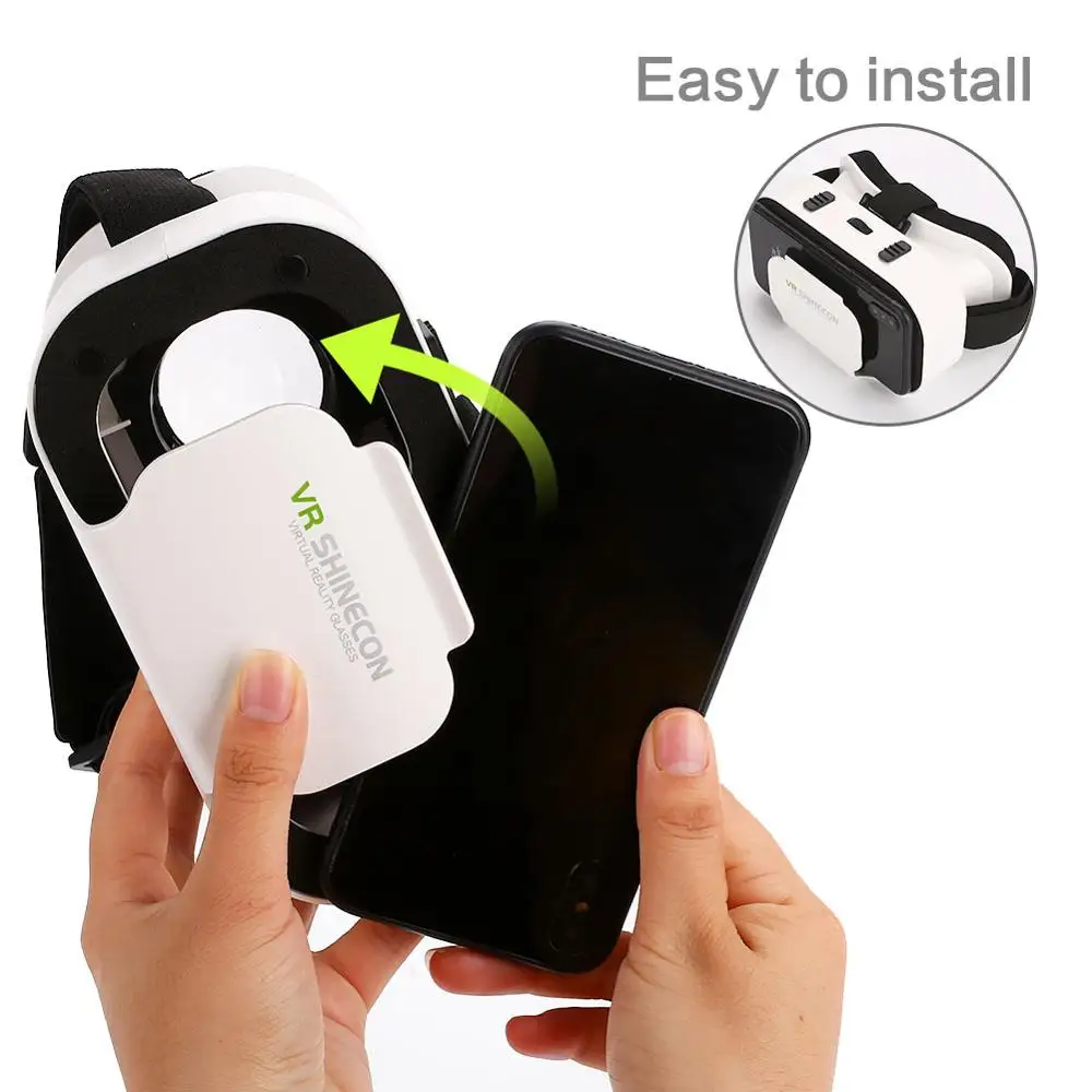 Flash Deals xvhYM VR Virtual Reality 3D VR Glasses Helmets 720 1080P Resolution Supports 4.7 to 6.0 inch For iPhone Android Smartphone Smart Phon