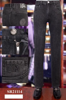 

BILLIONAIRE Jeans Cowhide winter thick men 2020 new cotton zipper British Business Casual quality big size 31-40 free shippng