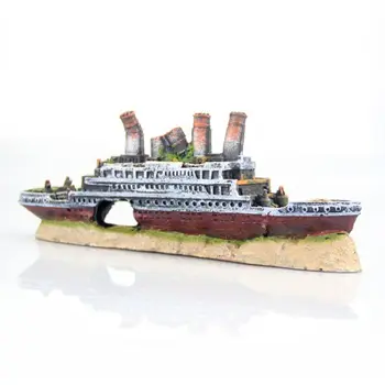 

Aquarium Shipwreck Decorations Pirate Ship Fish Tank Ornaments Resin Material