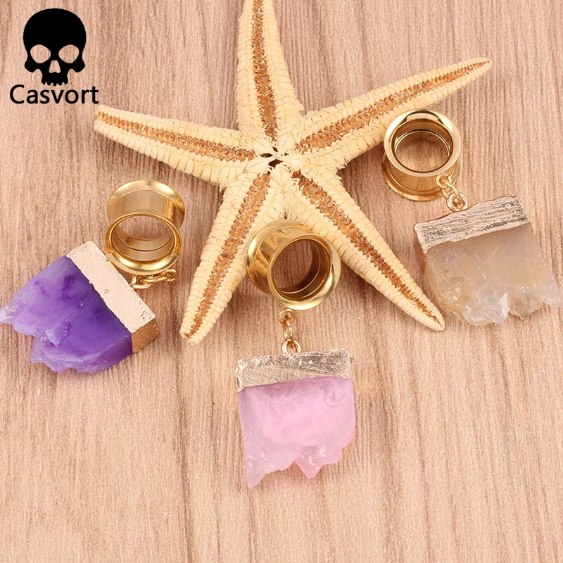 Casvort 2 шт. пирсинг Смолы Болтаются беруши и туннели ювелирные изделия для тела винт ушные датчики пара расширитель