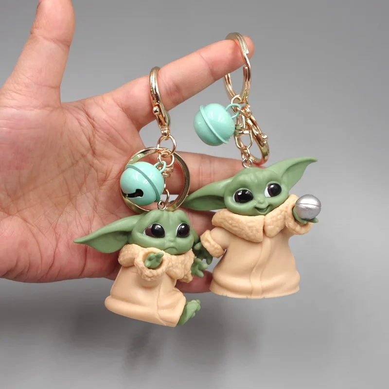 NEW Baby Yoda Rubber Caricature Keyring Bag Charm Star Wars Mandalorian Child UK 