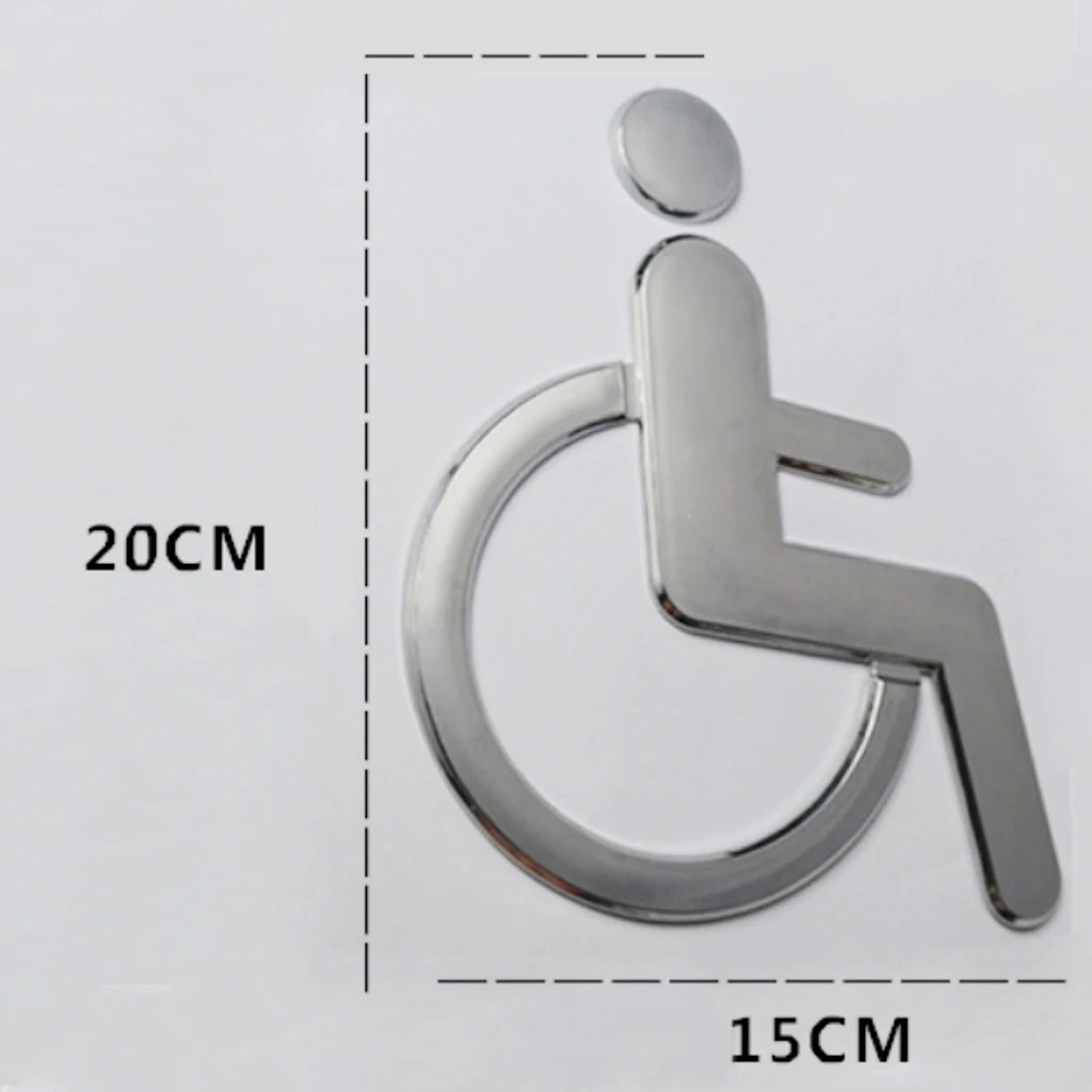 Public Toilet Sticky Acrylic Wheelchair Signs WC Wall Stickers Decals Toilet Door Signs Restroom Washroom Signage Handicap