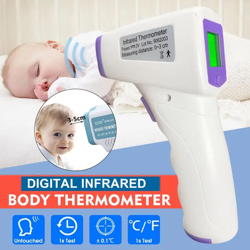 

Handheld Non-contact IR Infrared Thermometer Forehead Digital Non-contact Infrared Thermometer C F Backlight For Baby Adult