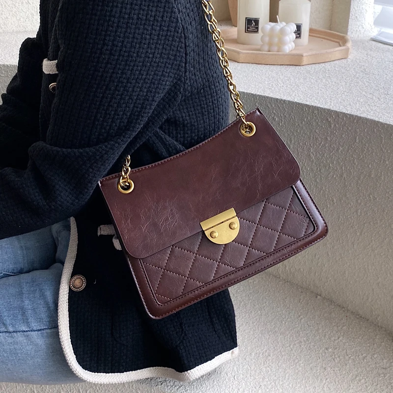 

Solid Color Pu Leather Shoulder Bags For Women 2019 Small Chain Crossbody Messenger Bag Female Travel Handbags