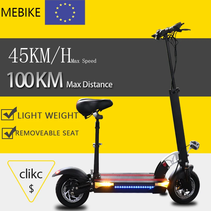 

48V Adult Electric Scooter with Seat Electric Kick Scooter Foldable Hoverboard e Scooter Electric Kick Scooter LCD Display