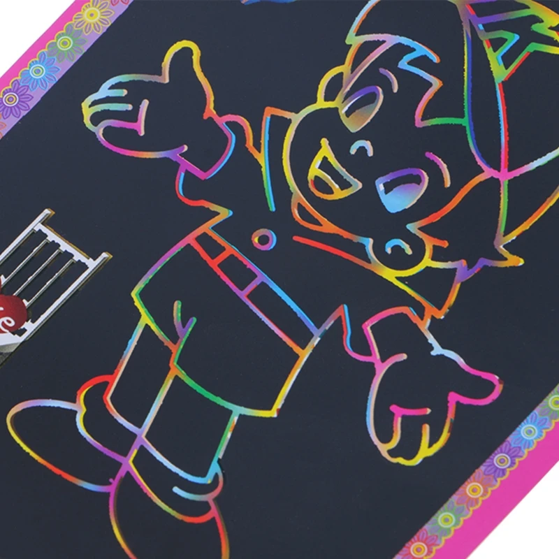 

Magic Kids Rainbow Scratch Art Painting Book Scratching Paper EducationToys