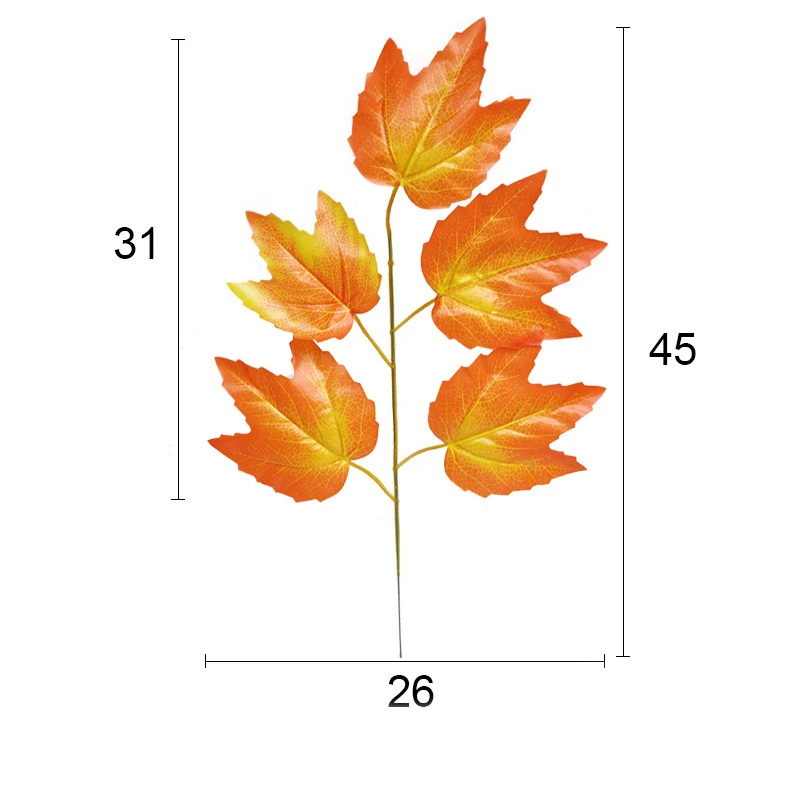 10 шт., 50 см, искусственные кленовые листья, шелковые осенние листья, украшение, большие искусственные ветки деревьев, искусственная Листва растений для дома на Хэллоуин - Цвет: 1