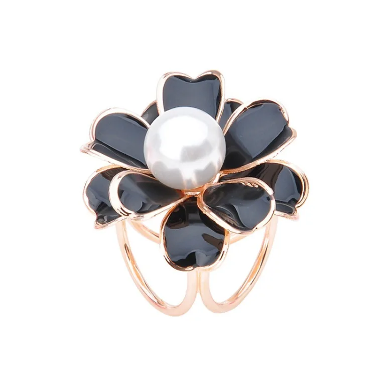 

South Korea Corsage Top Grade Scarf Buckle Zhensanhuan Pearl Flower Scarf Buckle Brooch Dual Purpose Simple Shawl kou shi pin