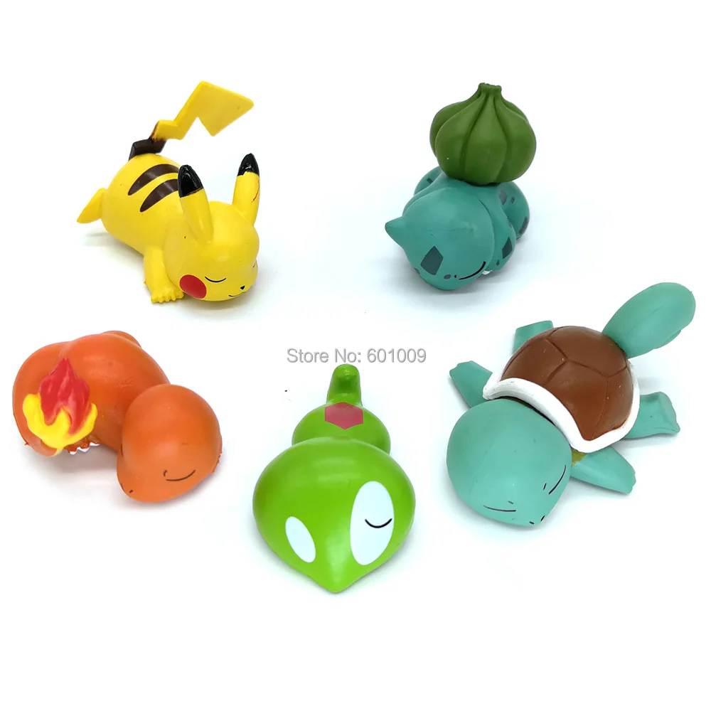 EMS100/лот спальный Пикачу Chespin Fennekin Froakie Dedenne Lucario Mudkip Torchic 3-5 см мини ПВХ Фигурки Модель