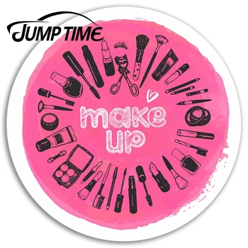 

Jump Time Pink Make Up Vinyl Stickers Girl's Teen Cool Sticker Laptop Car Assessoires Window Decals Car Wrap DIY