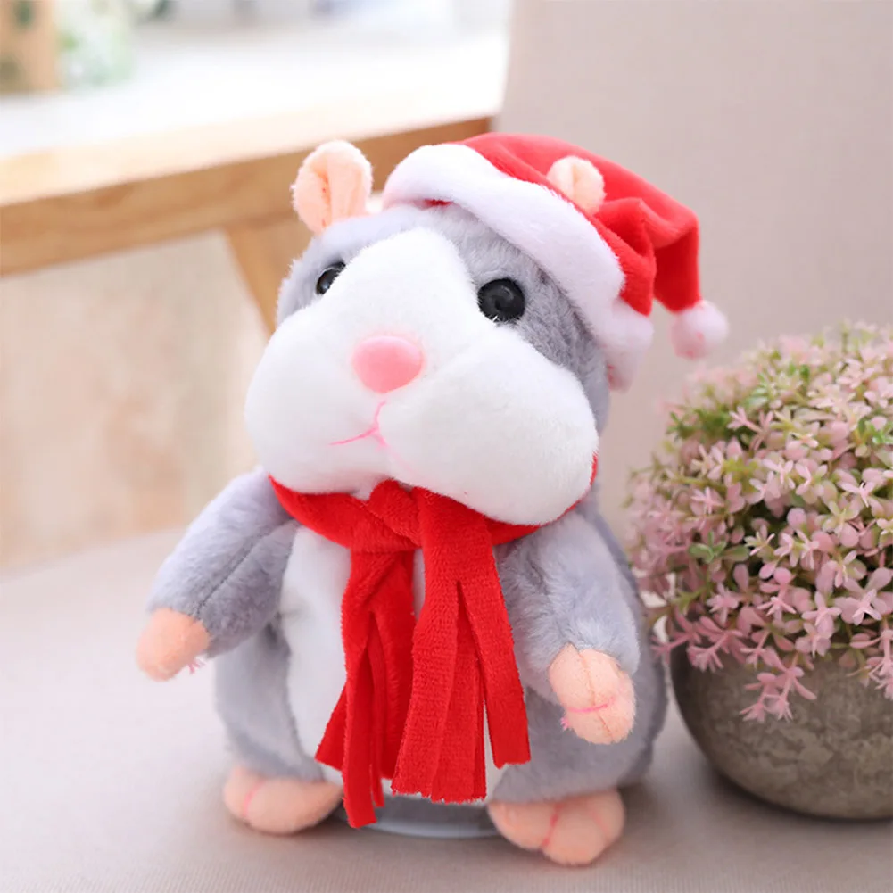 

New Talking Hamster Mouse Pet Christmas Toy Speak Talking Sound Record Hamster Educational Plush Toy for Children Christmas Gift