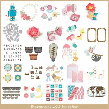 

Robot Animal Alphabet Flower Lace Square Fruit Box Frame Metal Cutting Dies Make Cards Stencils Scrapbook Craft Hot Die Cut 2020