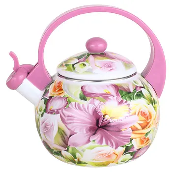 

Water Kettles Metalloni 0R-00006669 enameled teapot with a whistle teapots boil plastic handle warm up kitchen