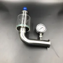 1,5 дюймов(50,5 мм OD) три зажима из нержавеющей стали регулируемое давление клапан с манометром 2.2bar