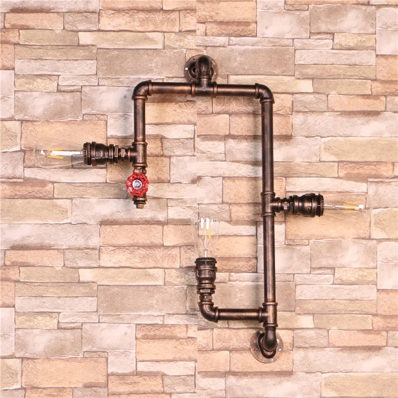 Retro Wall Lamp Industrial Creative Entrance Hallway Lighting Iron Pipe Restaurant Wall Lamp Cafe Industrail Vintage Sconce