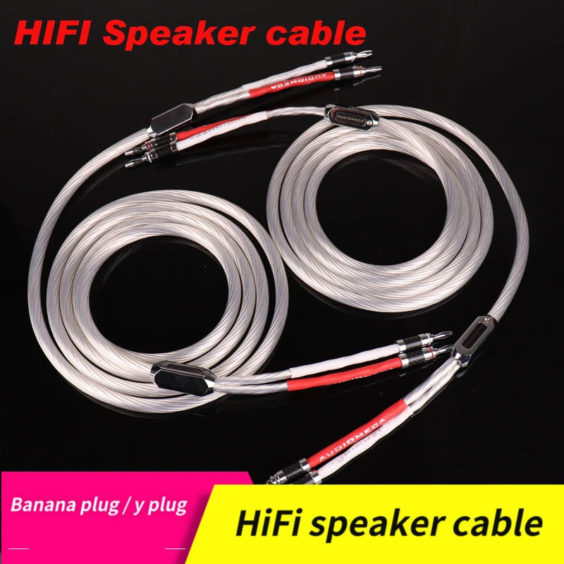 1 пара hifi кабель динамика Audiomeca с посеребренным проводником из чистой меди и