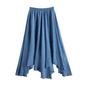 

Ynncnik 2020 Women Clothes Irregularity SkirtS Casual Bohemian Beach Mujer Faldas Candy Color High Waist Spring Long Skirt W156