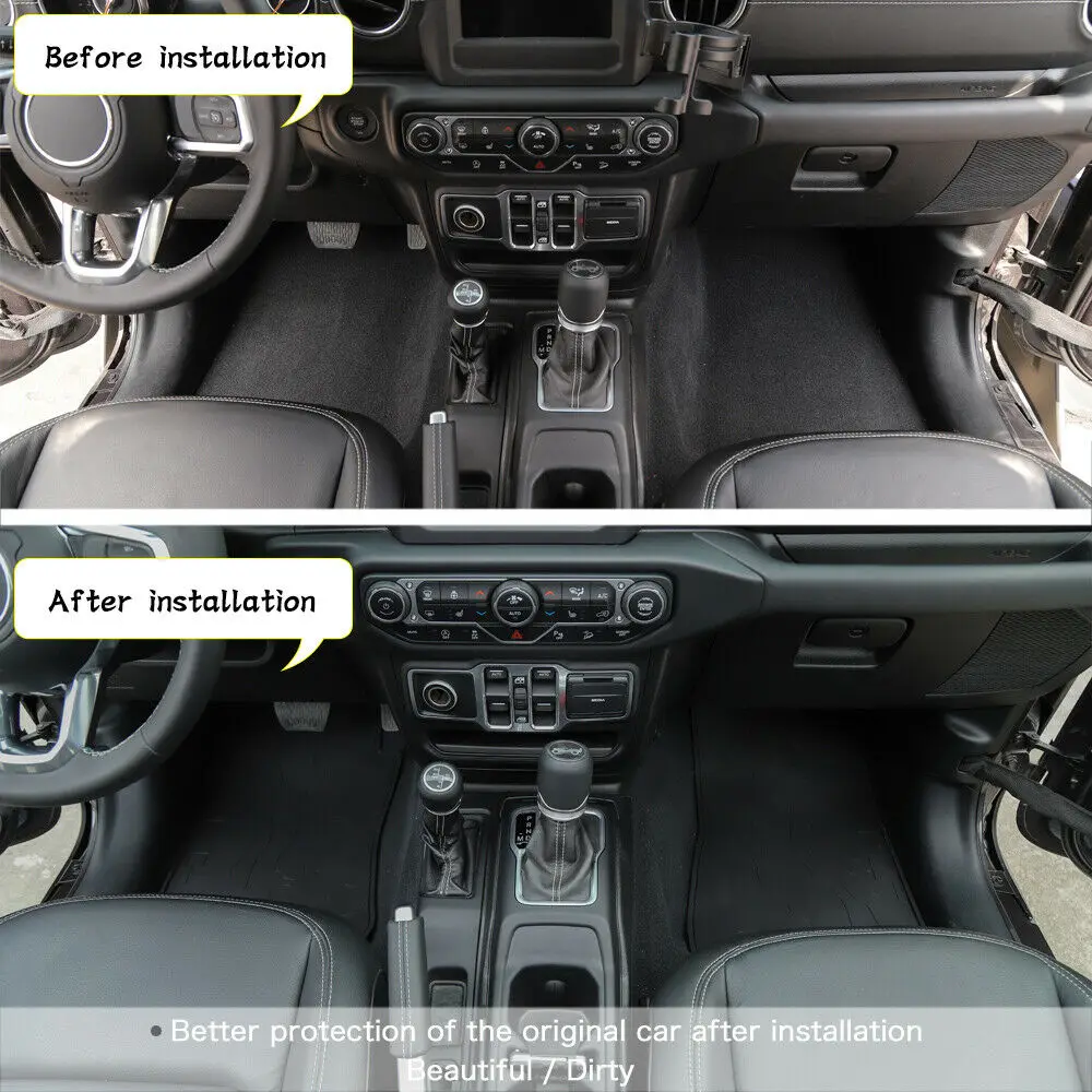 Подходит для Jeep JL резиновые всепогодные сверхмощный передний задний комплект напольных ковриков 3 шт
