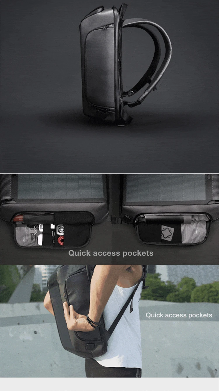 Kingsons мужской рюкзак с солнечной панелью+ зарядка через usb Противоугонный/водонепроницаемый/15,6 дюймовый Мужской рюкзак для ноутбука рюкзак для путешествий