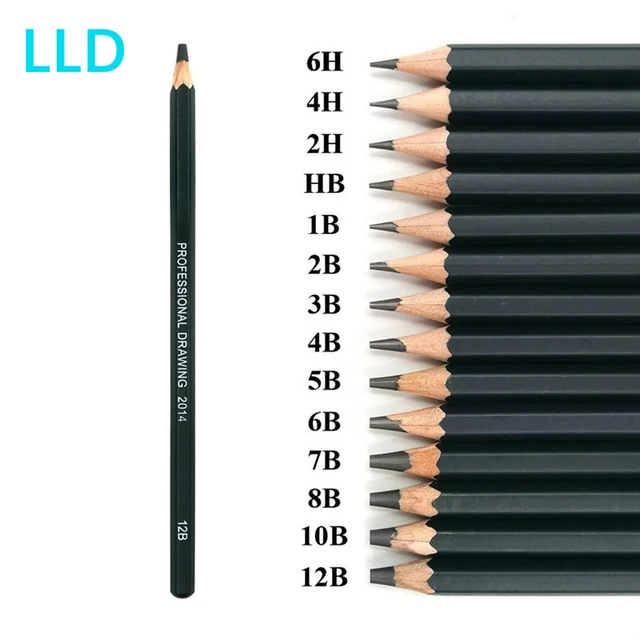 LLD Professional Sketch Drawing Pencil Set Hb 2B 6H 4H 2H 3B 4B 5B