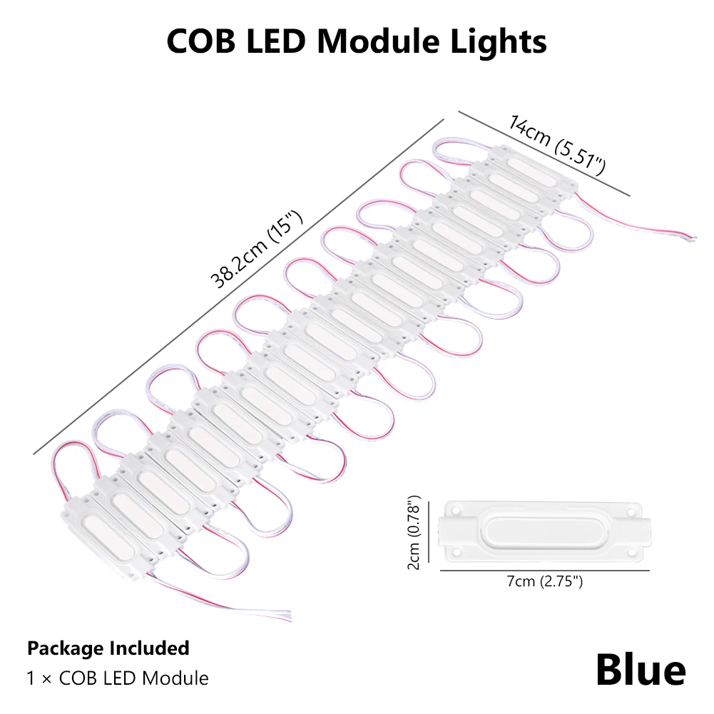 Blue Светодиодный модуль супер яркий водонепроницаемый рекламный дизайн COB модуль светильник декоративный супер яркий набор ламп DC 12 В IP65 - Цвет: Blue