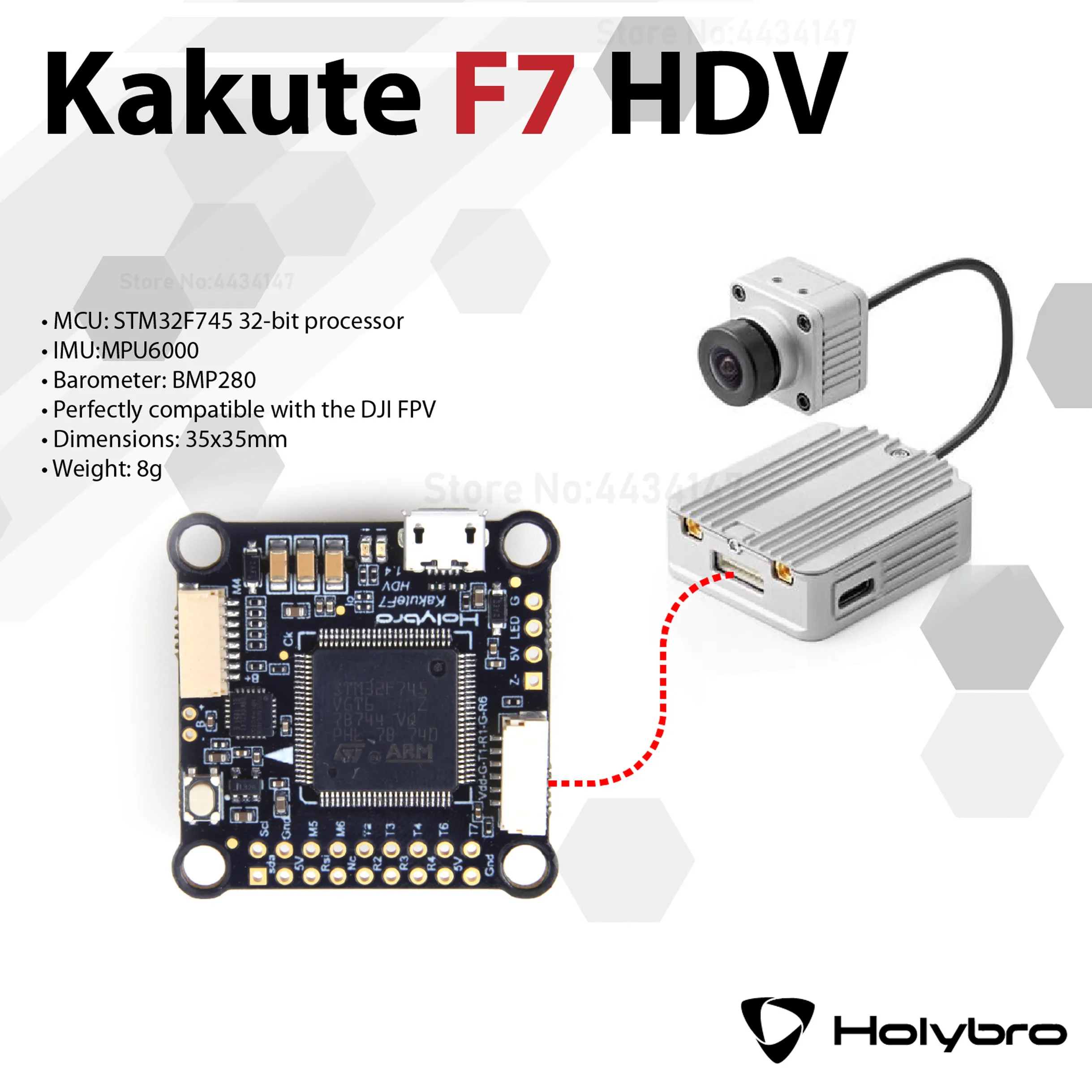 Полетный контроллер Holybro Kakute F7 HDV STM32F745 30 5x30 5 мм 8 г с барометром для квадрокоптера