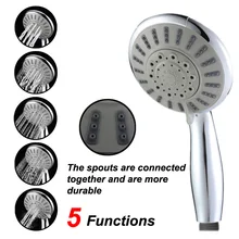 Chrome Plated Handheld Shower Head ABS Electroplating 7 Functions Oxygen Pressurization Water Saving Shower Heads