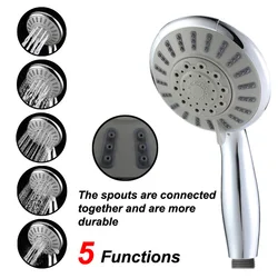 Chrome Plated Handheld Shower Head ABS Electroplating 7 Functions Oxygen Pressurization Water Saving Shower Heads