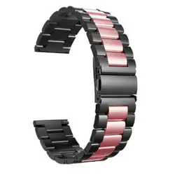 Черный/розовый ремешок из нержавеющей стали для Fitbit Versa/Versa 2/Lite Band