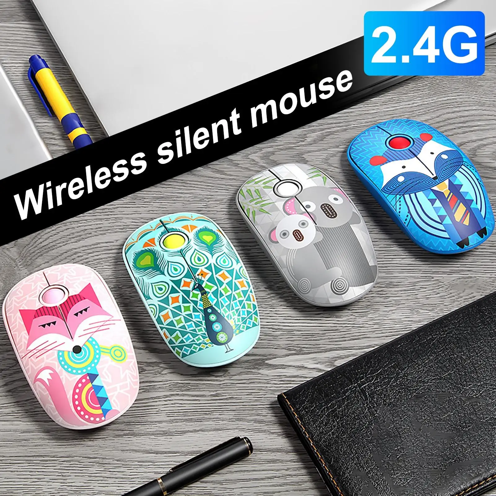 

2.4G 1000 DPI Cute Animal Wireless Silent Gaming Mouse for Laptop Computer Gamer