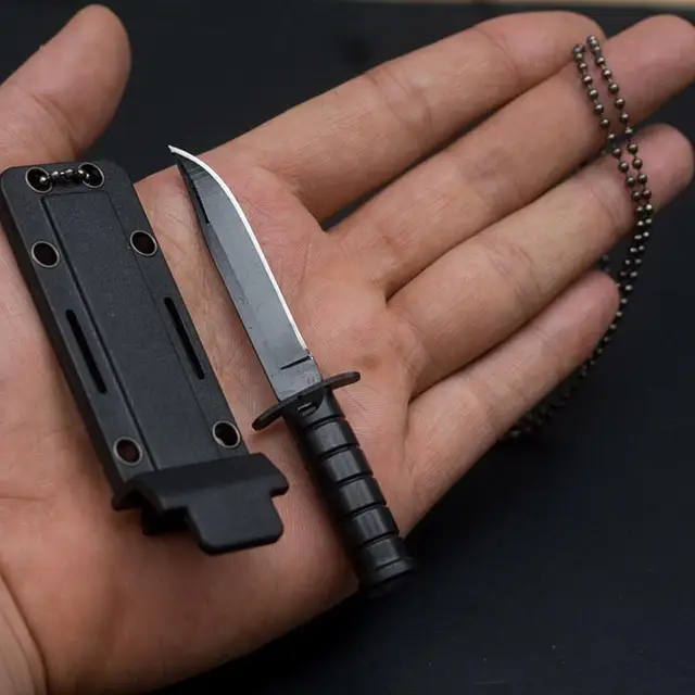 US $2.47 Portable Mini Necklace Blade Fruit Knife Camp Outdoor Hunt Survive Hike Edc Pocket Self Defense Box