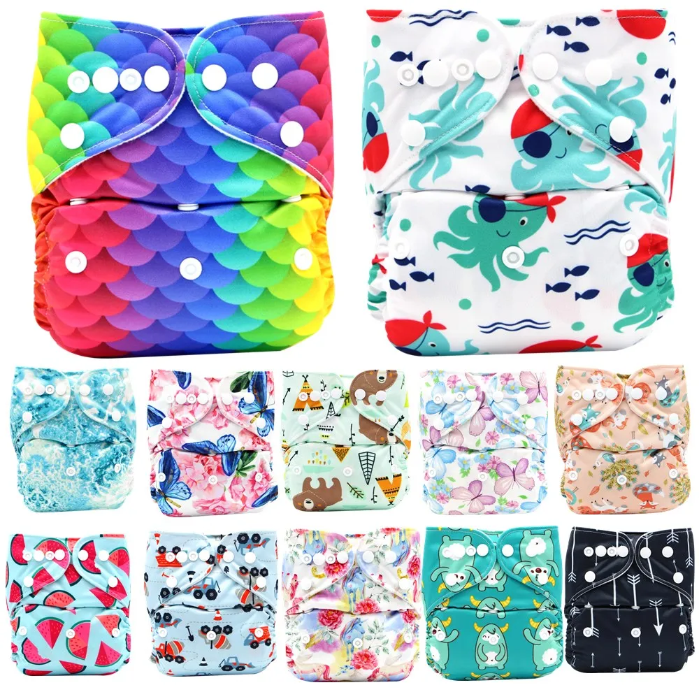Asenappy-Nuevos pañales de tela para bebés, niño y niña ajustable para Porket, pañales reutilizables impermeables lavables para recién nacidos