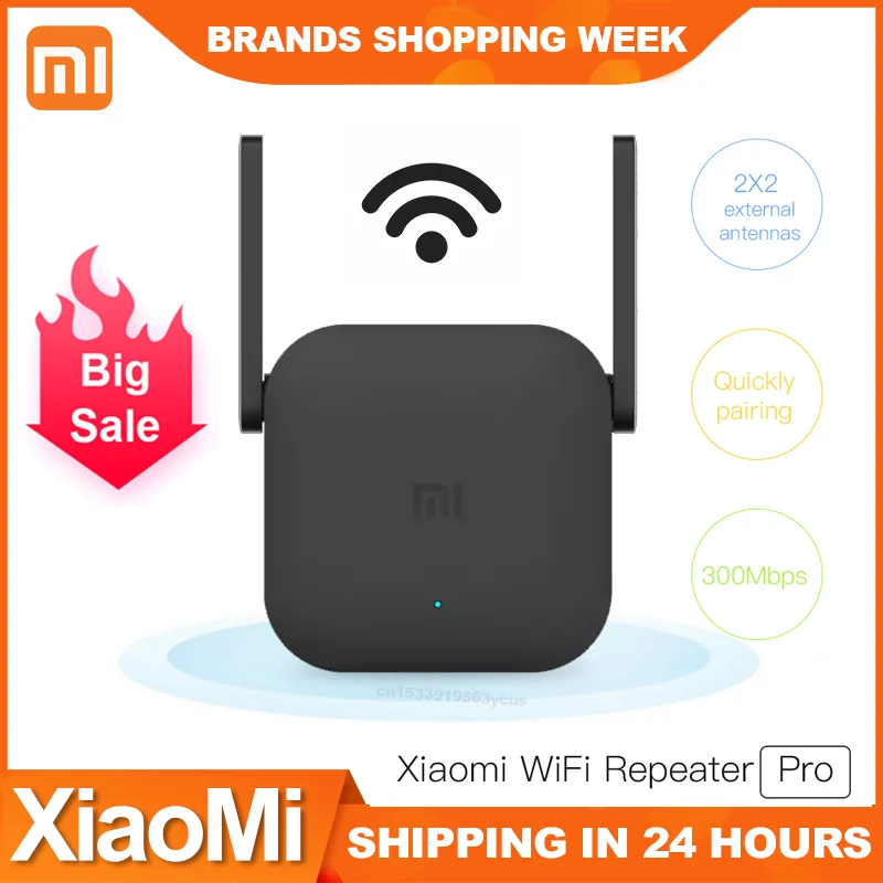 

Original Xiaomi WiFi Amplifier Pro 300Mbps Amplificador Wi-Fi Repeater Wifi Signal Cover Extender Repeater 2.4G Mi Wireless