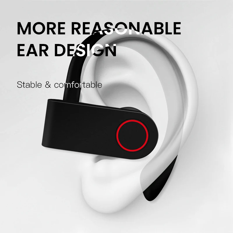 TWS Bluetooth 5 0 наушники A9 спортивные с крючком беспроводные IPX7 водонепроницаемые Hi Fi