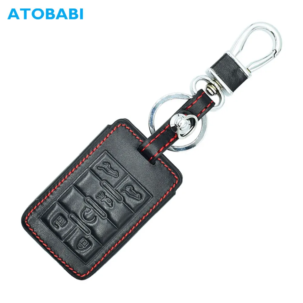 

ATOBABI Leather Car Key Cover For Cadillac Escalade SRX XTS ATSL SLS CTS STS ATS BLS Smart Keyless Remote Fob Case Protector Bag