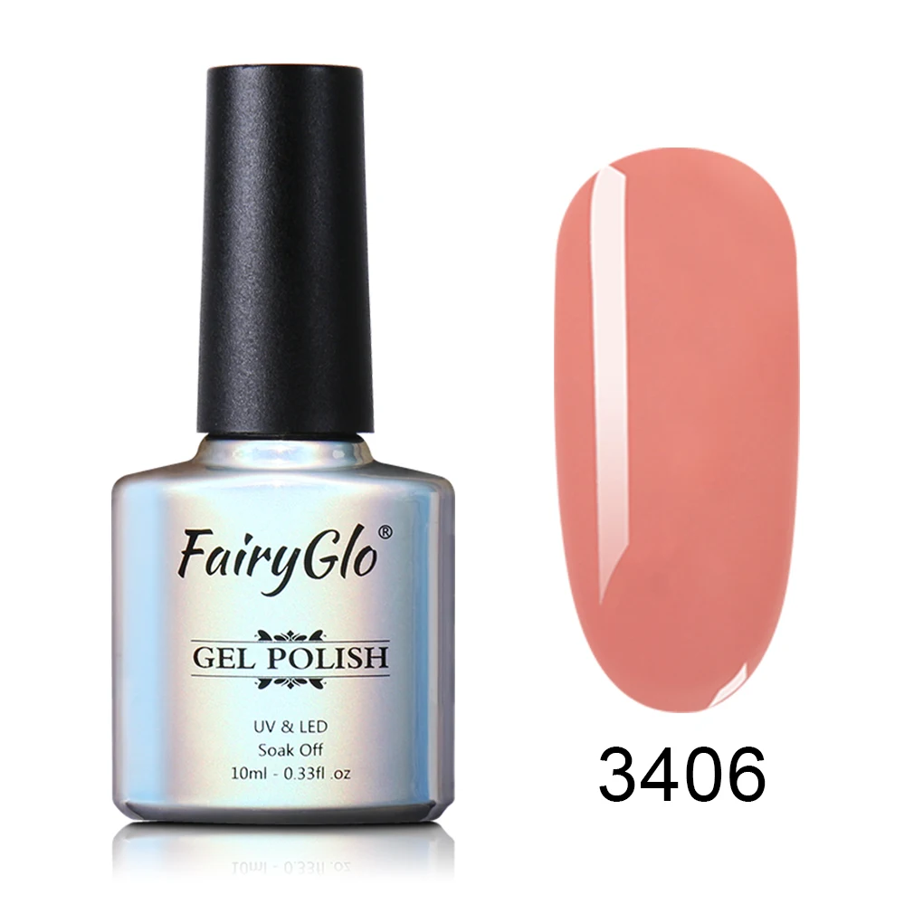 FairyGlo 10 мл прозрачный желе УФ гель лак для ногтей гель лак Полупостоянный полупрозрачный драгоценный камень дизайн ногтей гель лак - Color: 3406