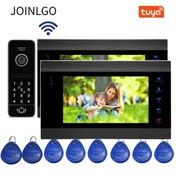 

720P AHD Tuya App WiFi IP Video Door Phone Video Intercom Doorbell Code Keypad RFID Card Phone Unlock Motion Detection 2 Screens