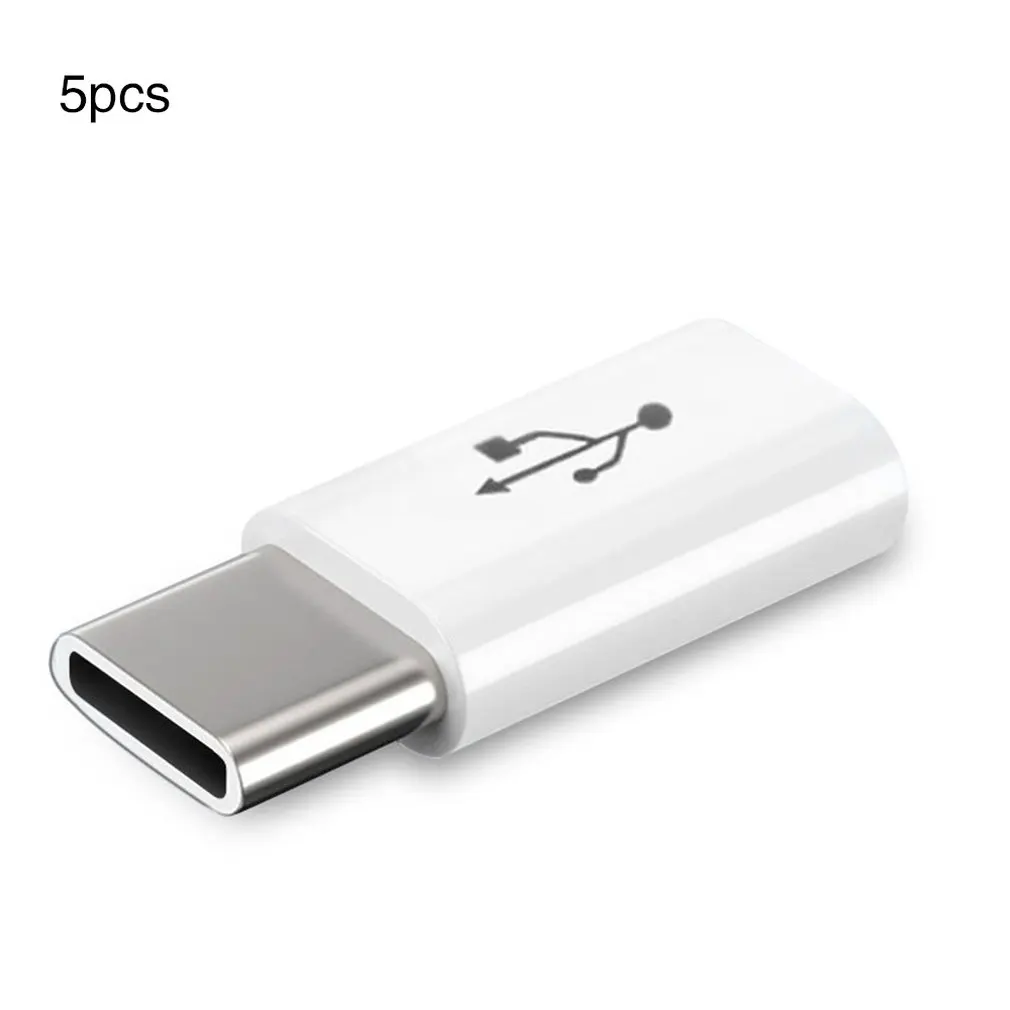 5/1PCS держатель мобильного телефона адаптер кабель с разъемами микро-usbи USB C адаптер Microusb разъем для Xiaomi huawei samsung Galaxy A7 адаптер Тип USB C - Цвет: White 5Pcs