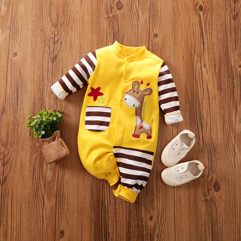 Cartoon Giraffe Print Baby Jumpsuit - Momorii