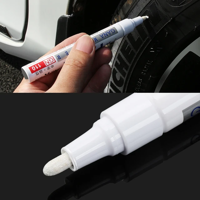 4Pcs White Tire Paint Marker Pen Waterproof For Scratch Area Paint Cover