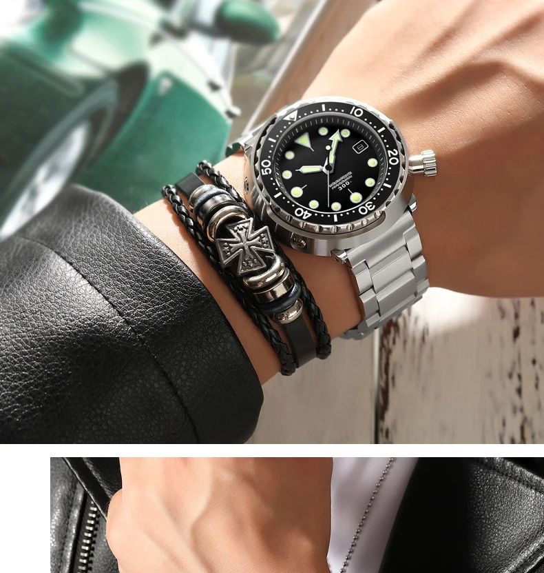 Addies Top Brand Luxury Mechanical Men Watches 300m Diver Ceramic Bezel Sapphire Glass Stainless Steel Luminous Automatic Watch